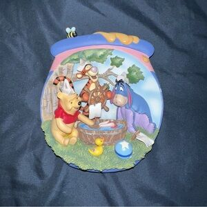 Bradford Exchange FISHIN' FOR FUN Winnie Pooh’s Honey Pot Adventures 3D Plate 7"